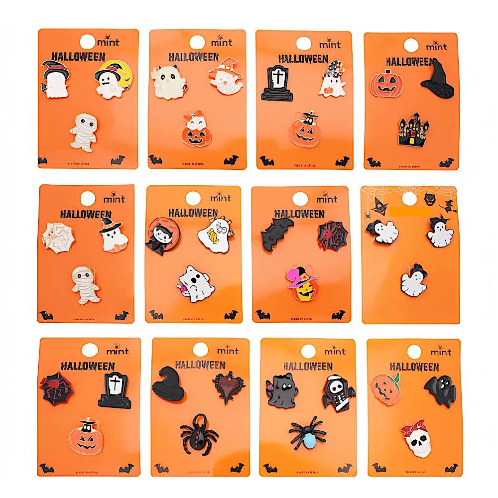 Halloween Assorted Enamel Character Pin Sets