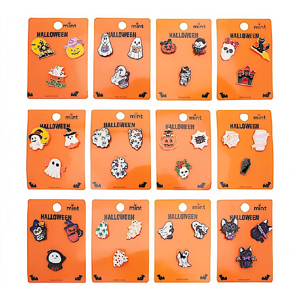 Halloween Assorted Enamel Character Pin Sets