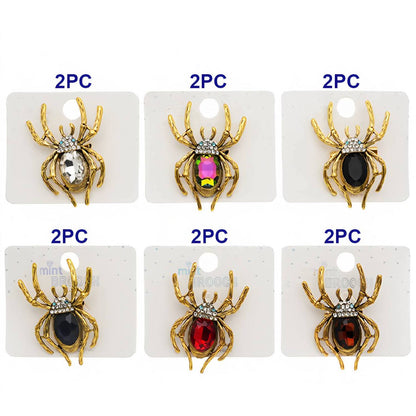 Halloween Crystal Spider Brooch Pin