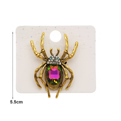 Halloween Crystal Spider Brooch Pin
