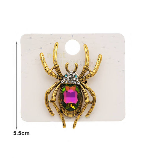 Halloween Crystal Spider Brooch Pin