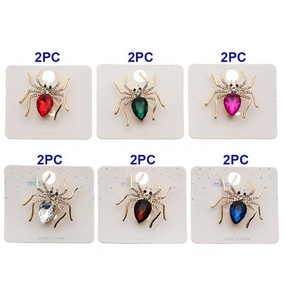 Halloween Crystal Spider Brooch Pin