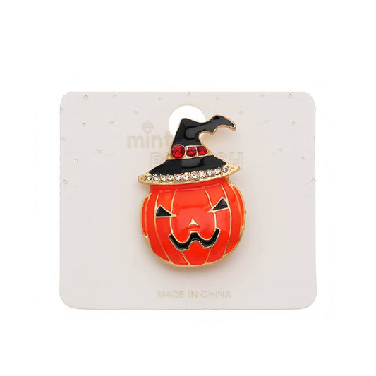 Halloween Pumpkin Witch Hat Brooch Pin