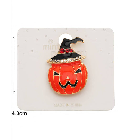 Halloween Pumpkin Witch Hat Brooch Pin