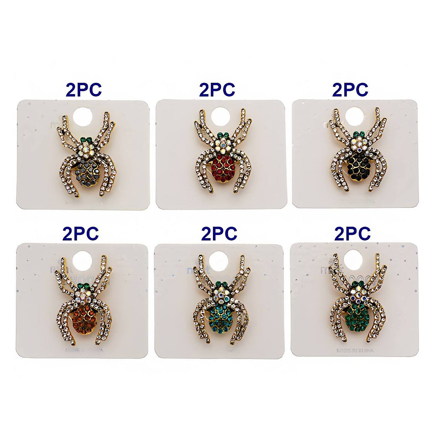 Halloween Rhinestone Spider Brooch Pin