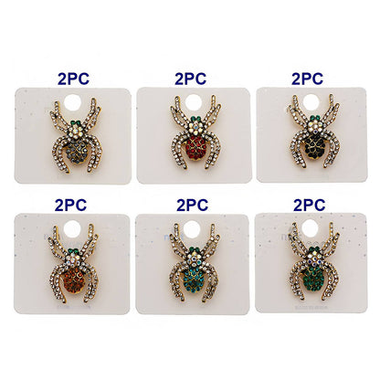 Halloween Rhinestone Spider Brooch Pin