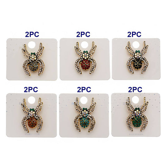 Halloween Rhinestone Spider Brooch Pin