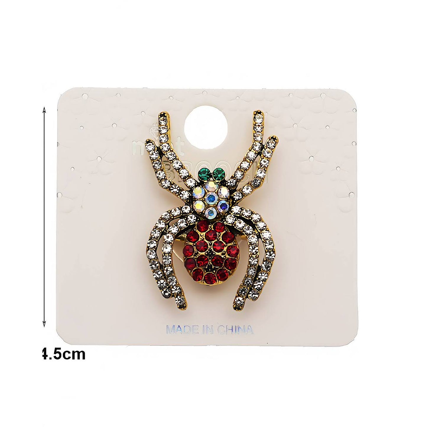 Halloween Rhinestone Spider Brooch Pin