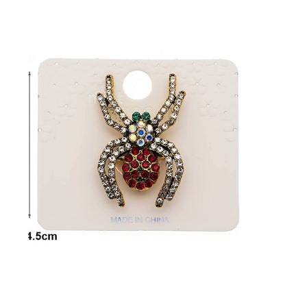 Halloween Rhinestone Spider Brooch Pin