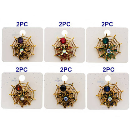 Halloween Spider In Web Brooch Pin