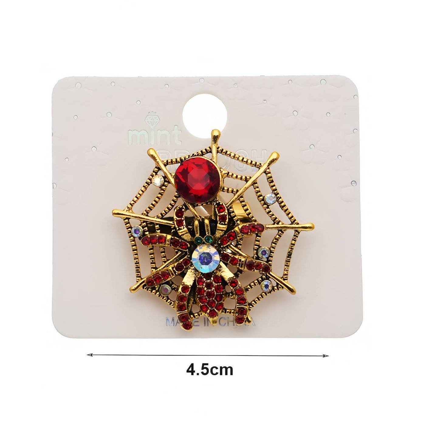 Halloween Spider In Web Brooch Pin