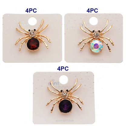 Halloween Crystal Spider Brooch Pin