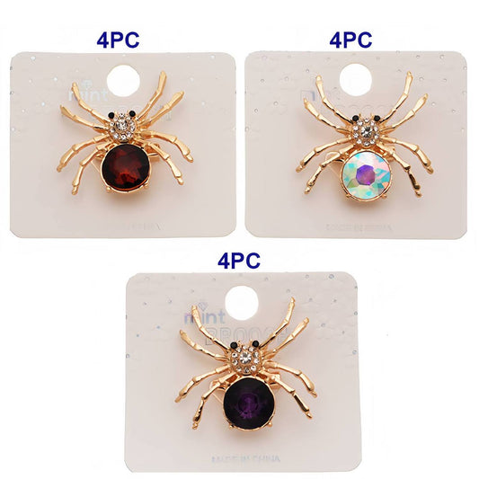 Halloween Crystal Spider Brooch Pin