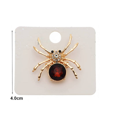 Halloween Crystal Spider Brooch Pin