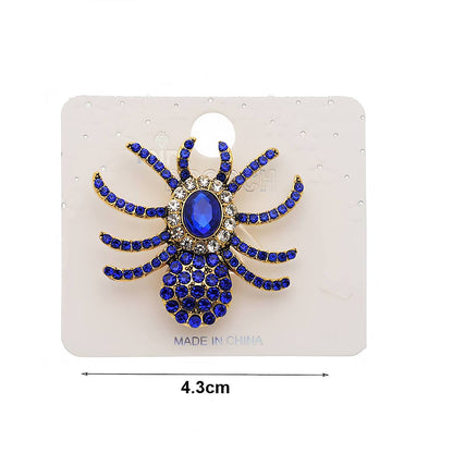 Halloween Rhinestone Spider Brooch Pin