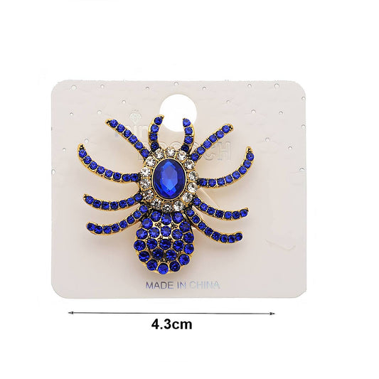 Halloween Rhinestone Spider Brooch Pin