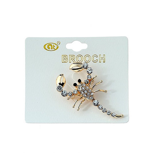 JAH23341 - Rhinestone Scorpion Brooch