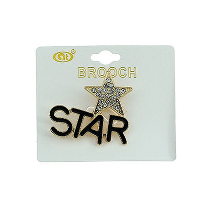 JAH24094-Rhinestone Star Brooch