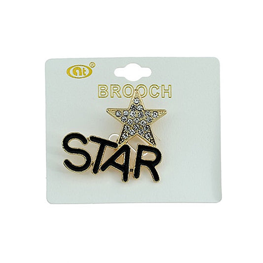 JAH24094 - Rhinestone Star Brooch