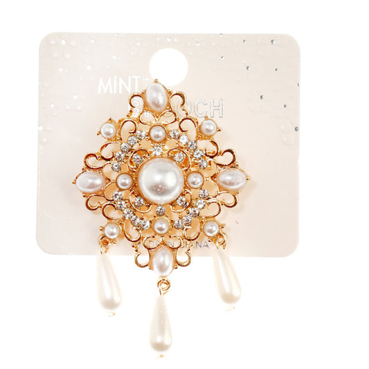 JAH42894 - Vintage Pearl Drop Brooch