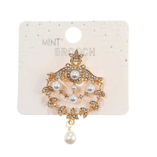 JAH42901 - Vintage Pearl Drop Brooch