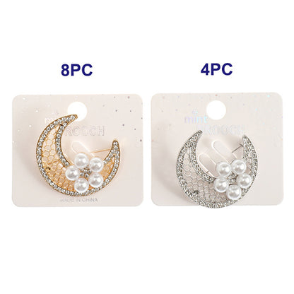 JAH44825-Rhinestone Moon Brooch