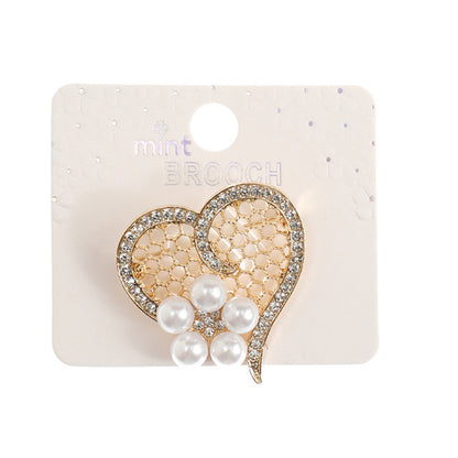 JAH44826-Rhinestone Heart Brooch