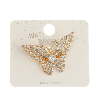 JAH44844-Rhinestone Butterfly Brooch