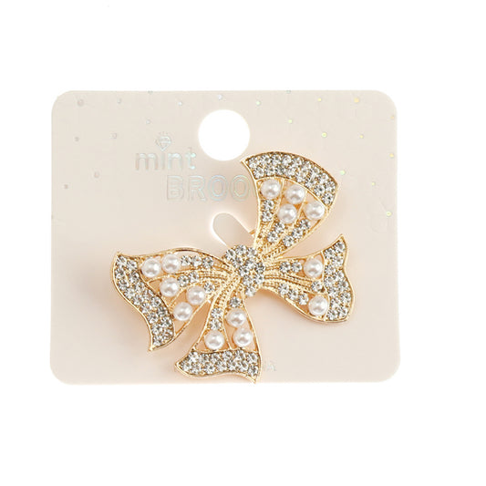 JAH44885 - Rhinestone Bow Brooch