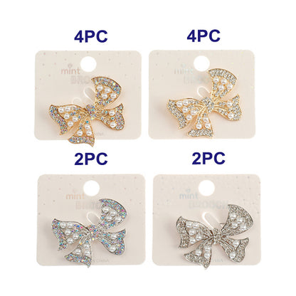 JAH44885-Rhinestone Bow Brooch