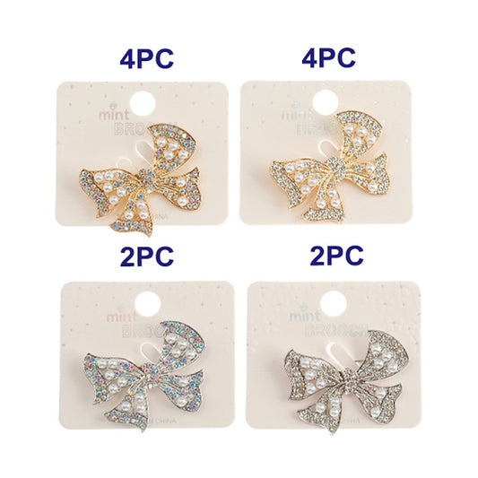 JAH44885 - Rhinestone Bow Brooch