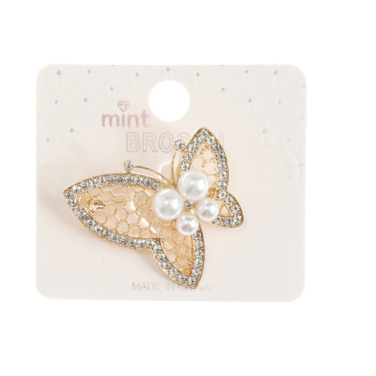 JAH44889 - Rhinestone Butterfly Brooch