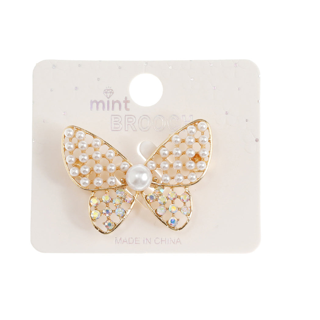 JAH44890-Pearl Butterfly Brooch