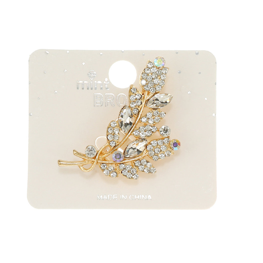 JAH45523 - Rhinestone Tree Branch Brooch