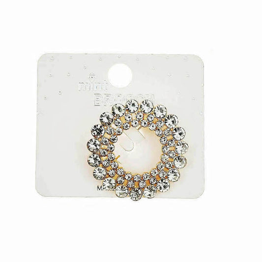 JAH46478-Rhinestone Circle Brooch