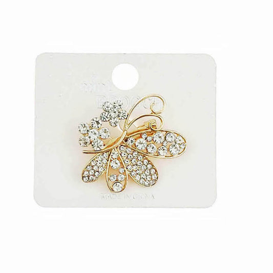 JAH46479-Rhinestone Butterfly Brooch