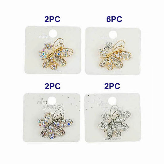 JAH46479-Rhinestone Butterfly Brooch