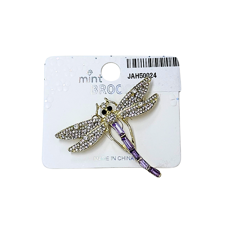 Rhinestone Dragonfly Brooch