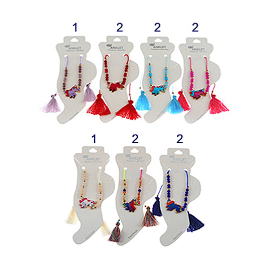 JAK31132 - Unicorn Tassel Thread Anklet