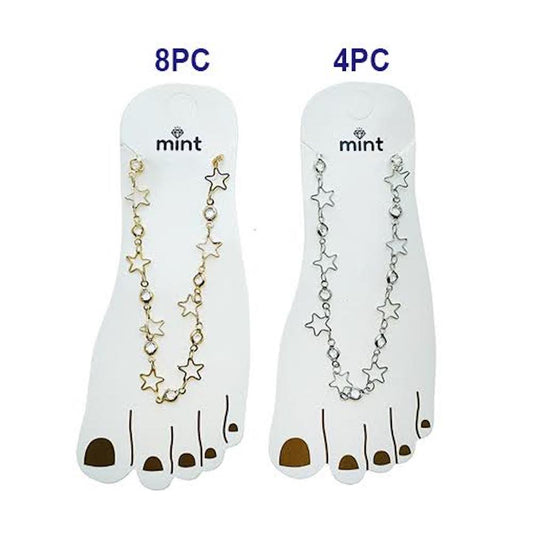 Star Cutout Clear Gemstone Chain Anklet