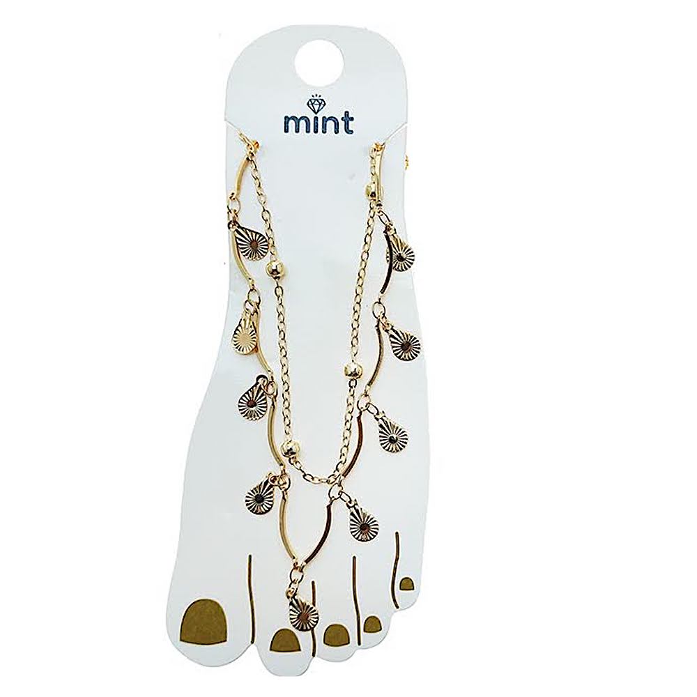 Etched Disc Chain Anklet