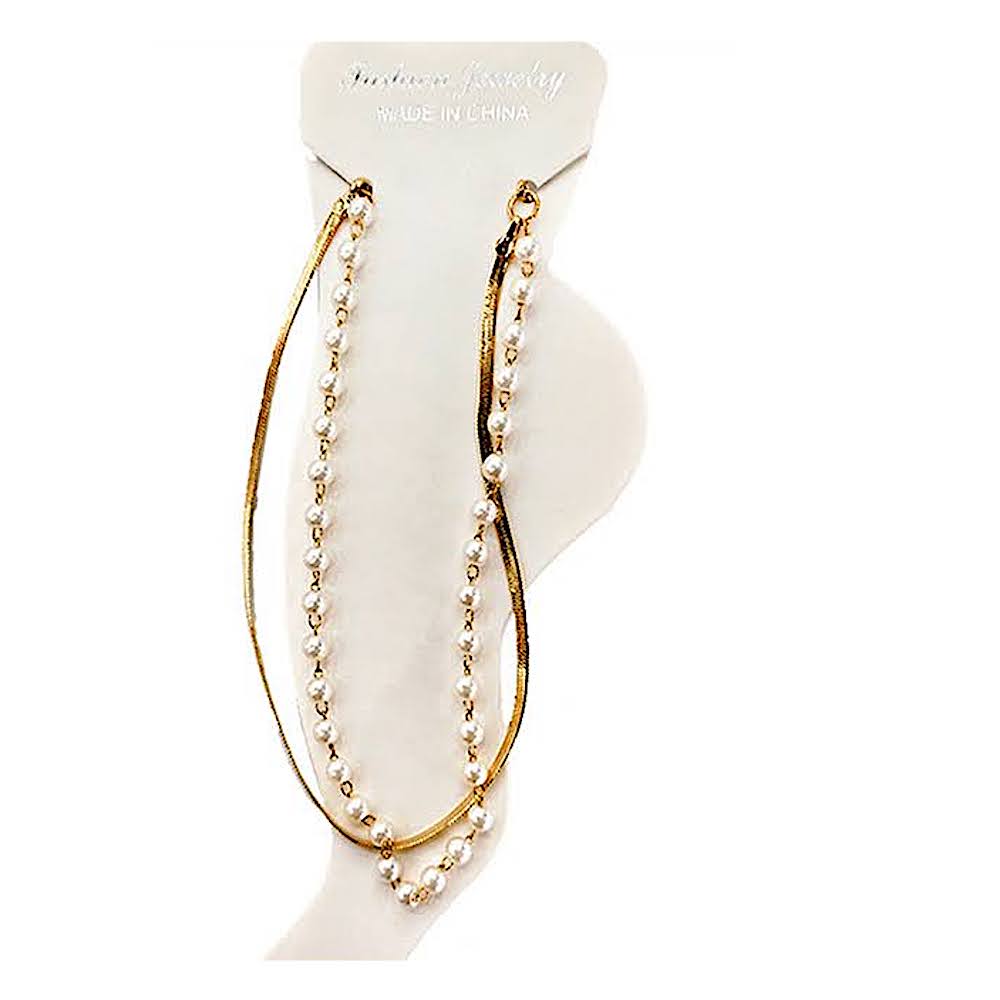 Snake Chain & Pearl Anklet