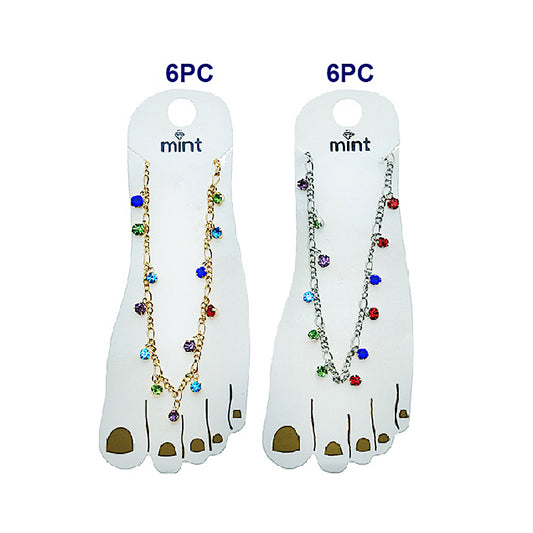 JAK49502 - Multi Color Stone Anklet