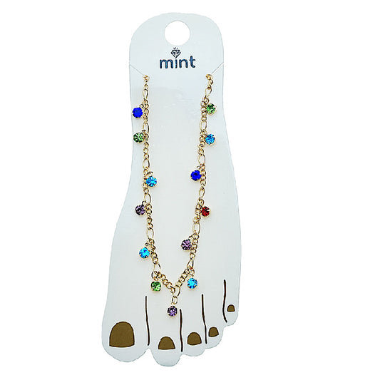 JAK49502 - Multi Color Stone Anklet