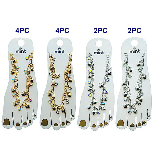 JAK49505 - Puffy Heart Chain Anklet