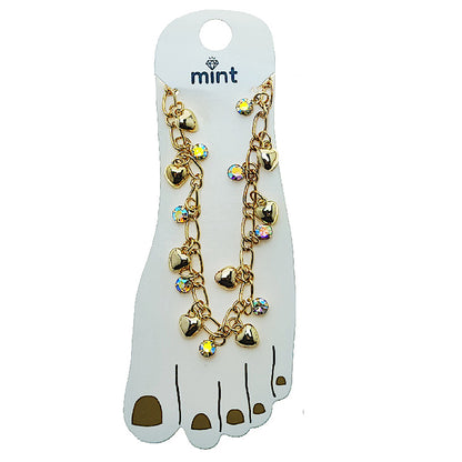 JAK49505 - Puffy Heart Chain Anklet