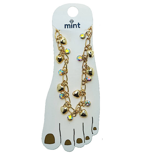 JAK49505 - Puffy Heart Chain Anklet