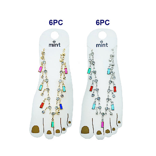 JAK49508 - Rectangle Gemstone Anklet