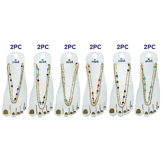 JAK49509 - Layered Gemstone Anklet