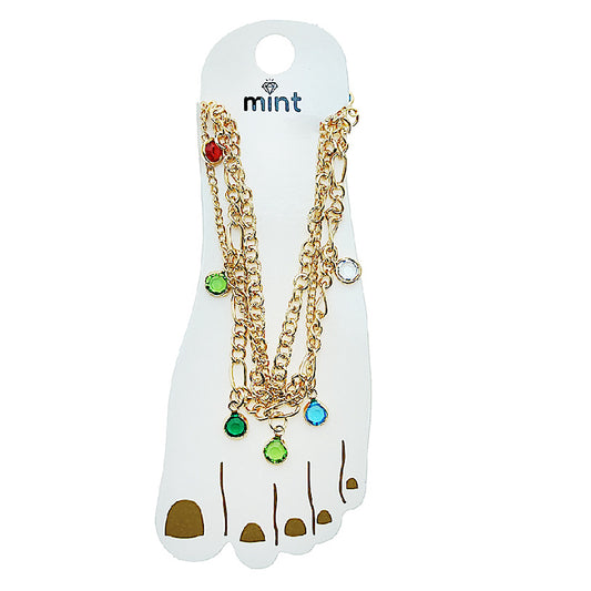 JAK49511 - Gemstone Chain Anklet